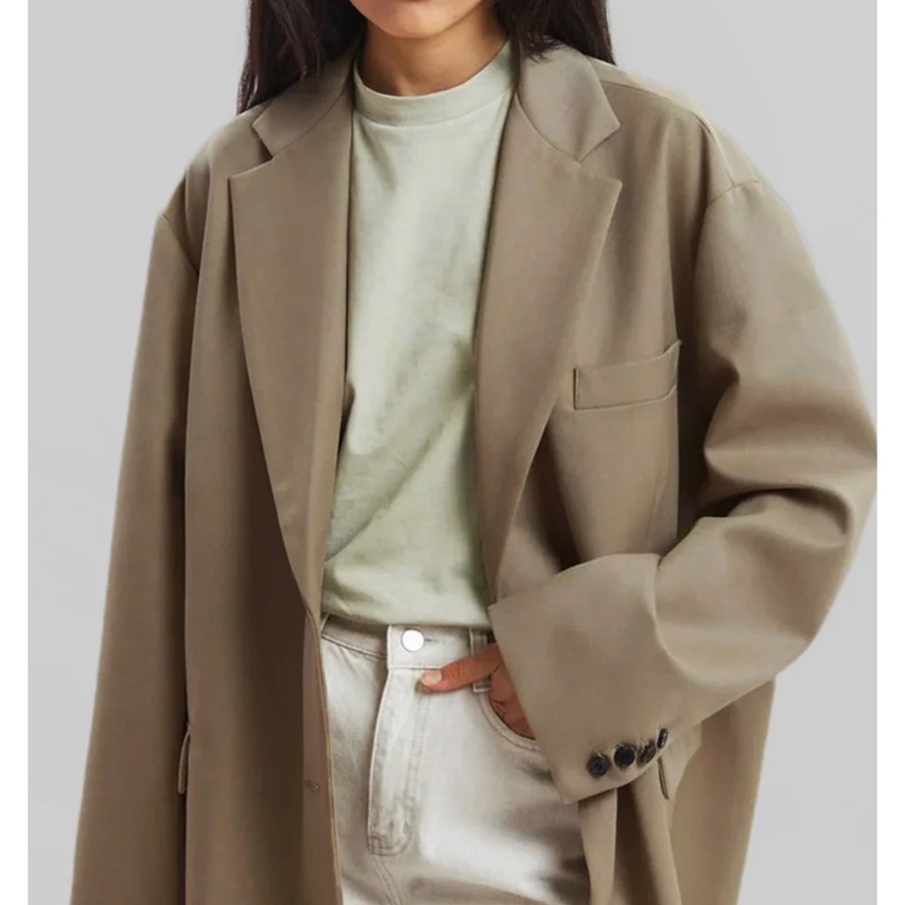 FRANKIE OVERSIZED BOYFRIEND BLAZER - DESERT TAUPE